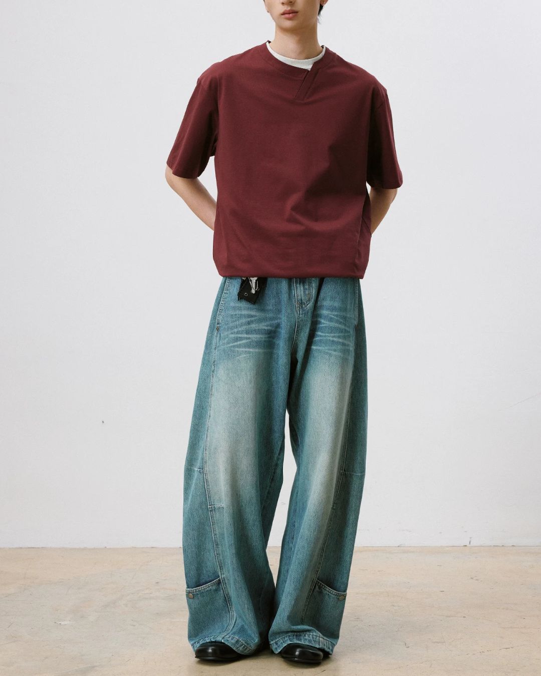 Asymmetrical Fake Layered T-shirt　ST217