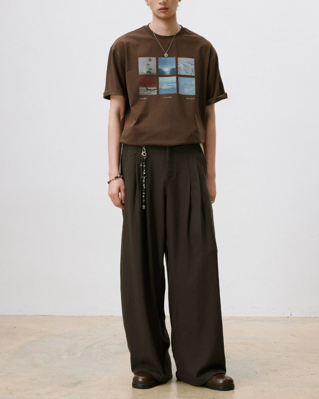 Linen Pleated Wide Pants　WP110