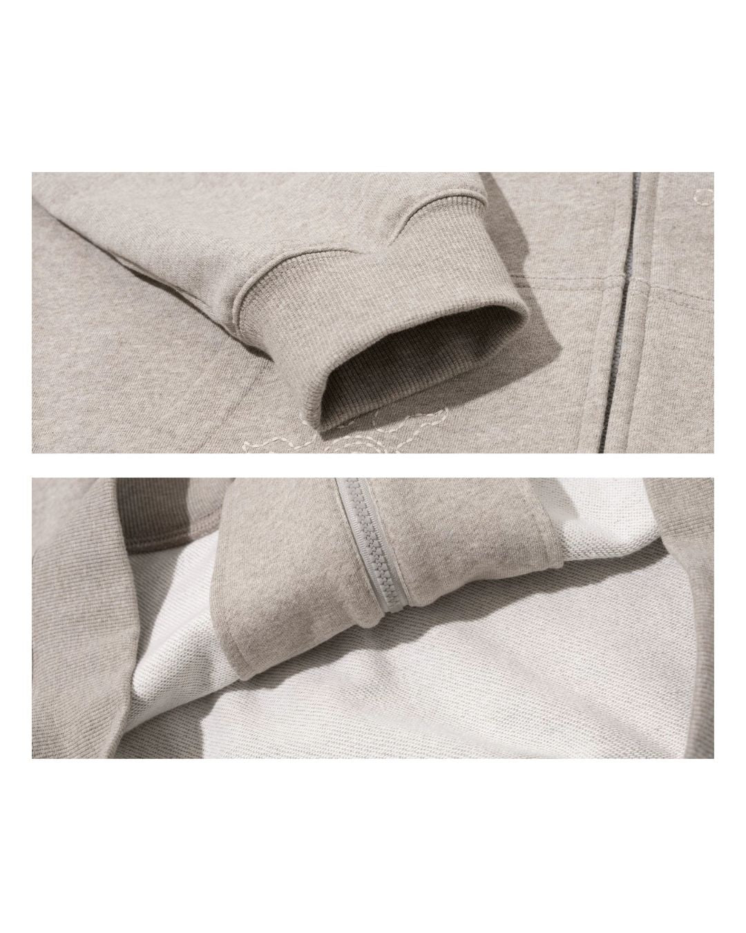 Tonal Embroidery Zip Hoodie　HD081