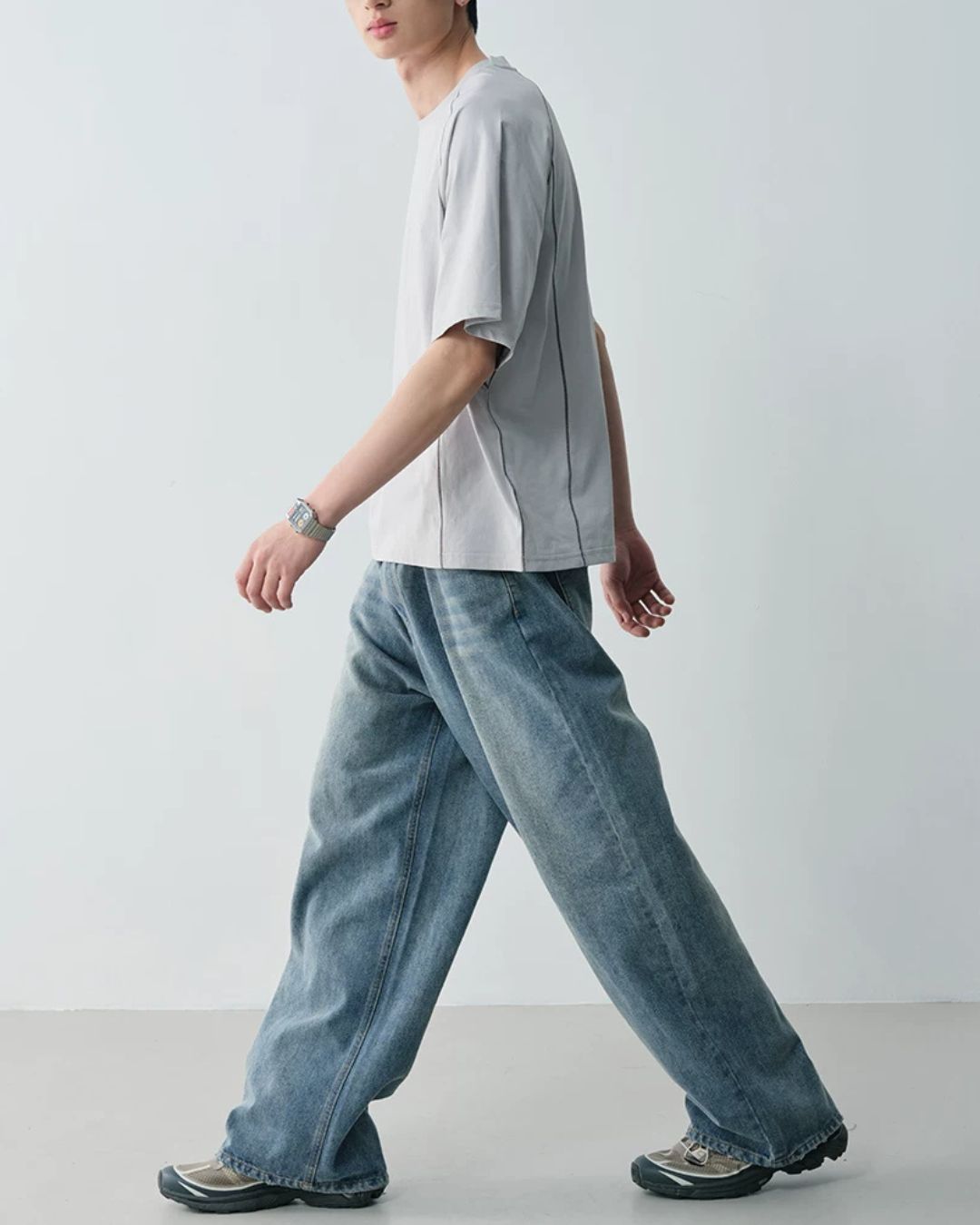 Curved Line Sporty T-Shirt　ST190