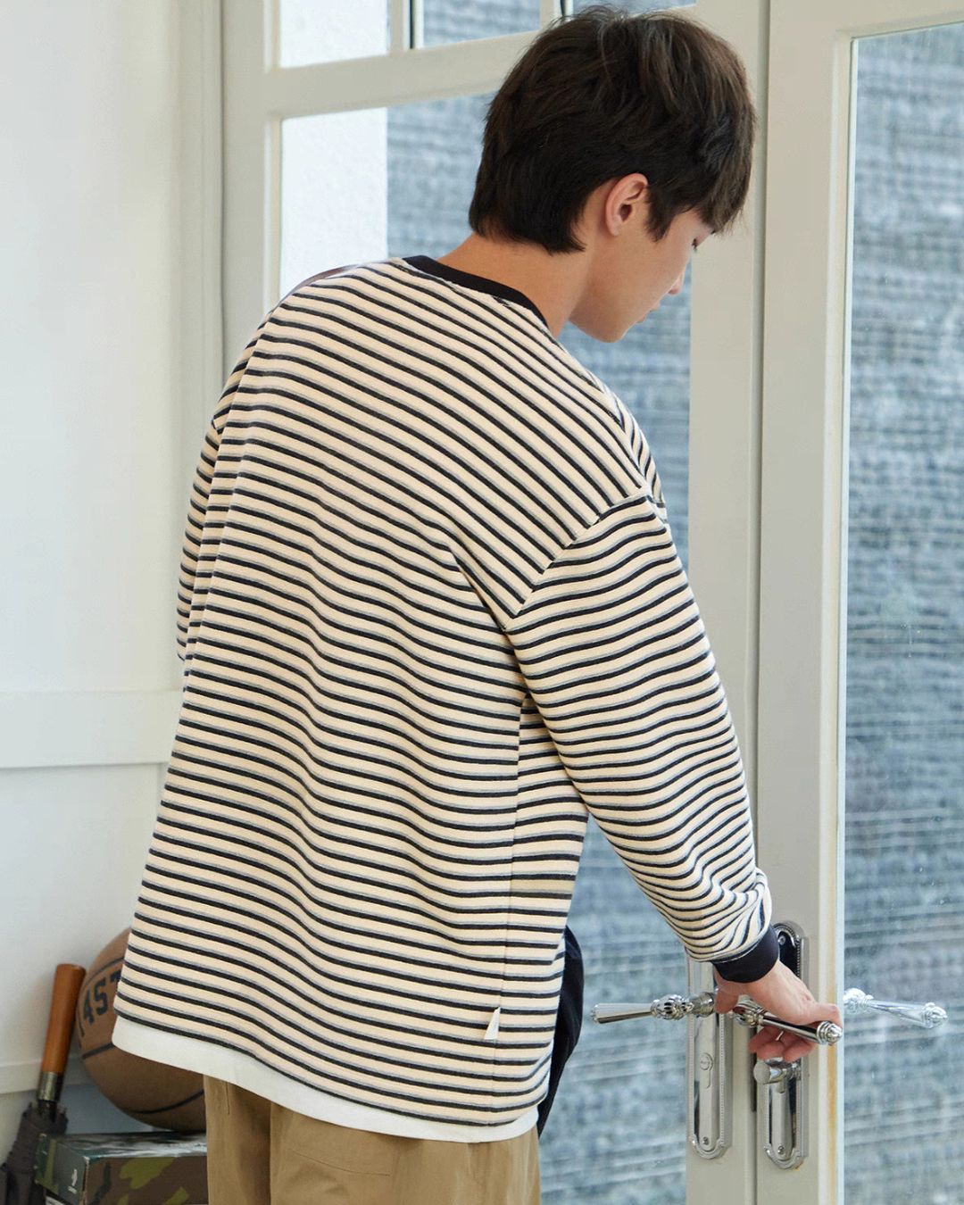 Terry Stripe Long Sleeve T-shirt　LT063