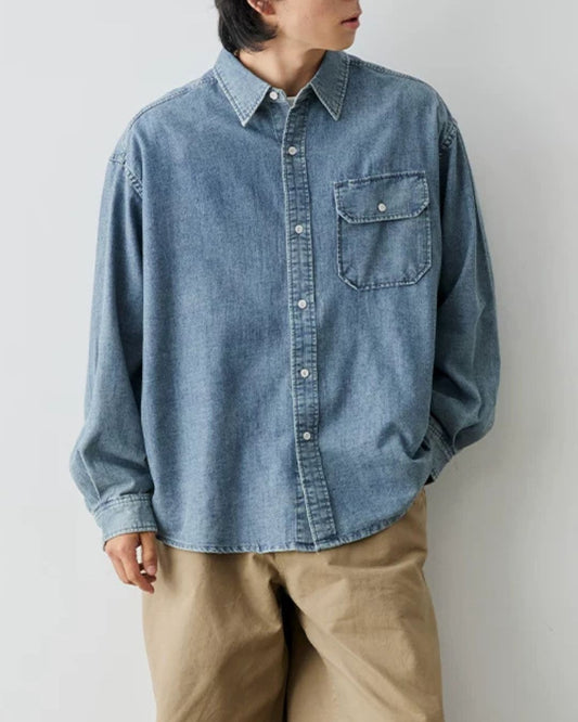 Washed Denim Utility Pocket Shirt　LS109