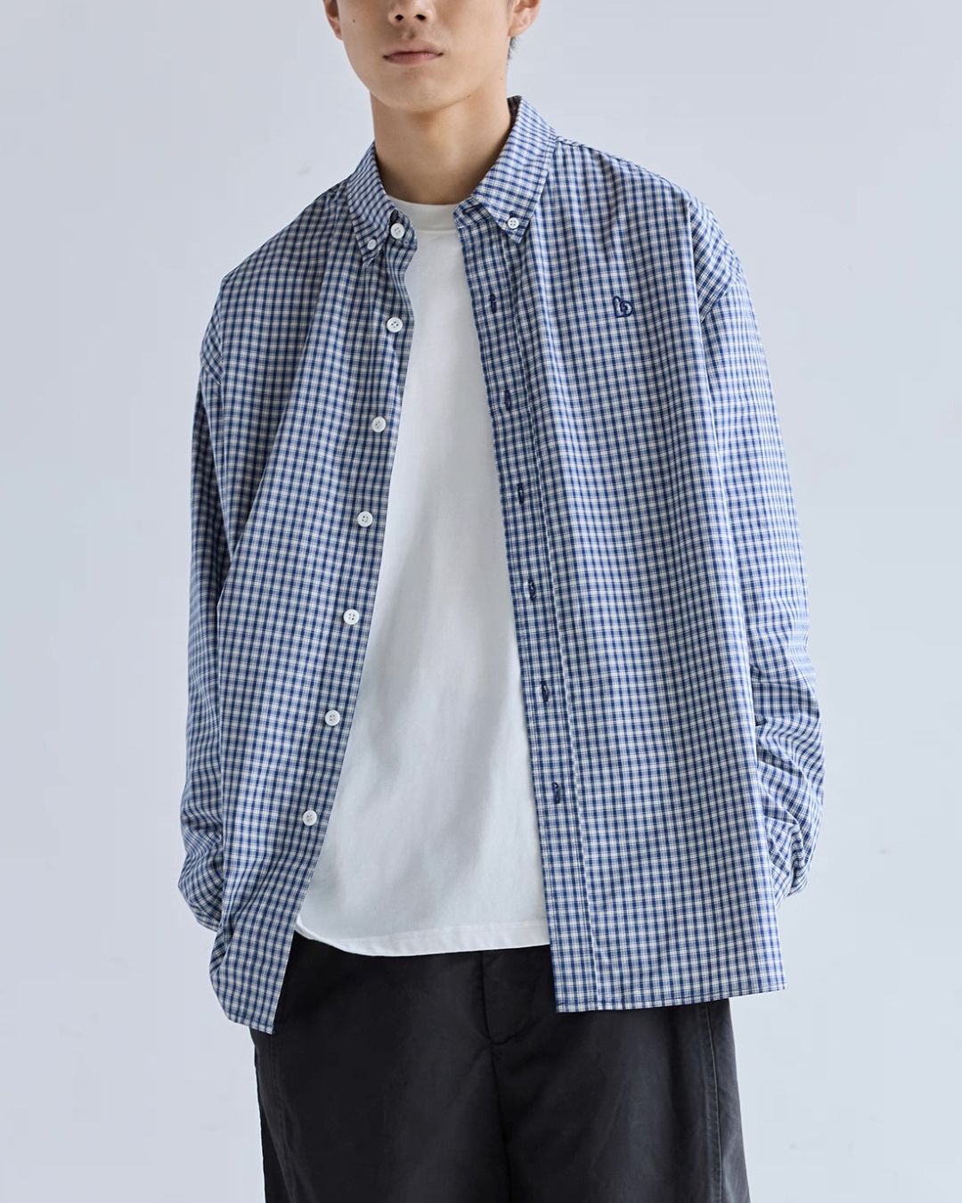 Cotton One-point Check Shirt　LS103