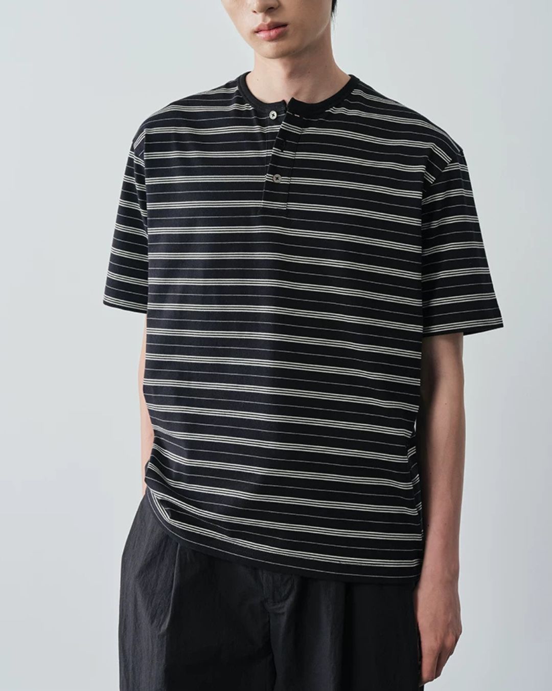 Border Henley T-Shirt　ST208
