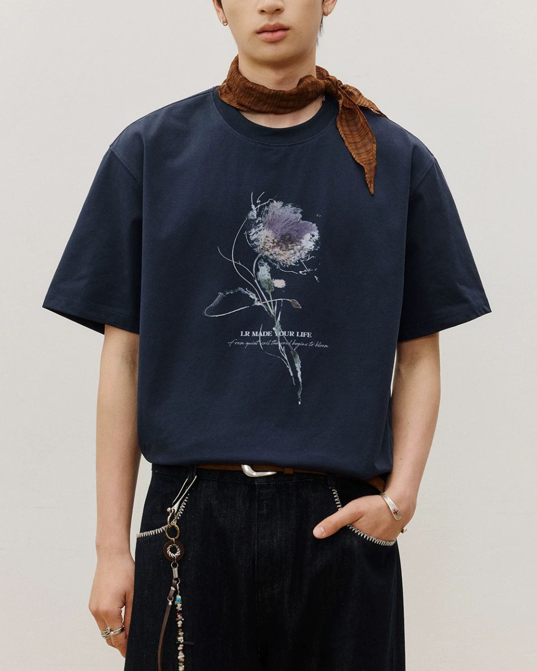 Sorona Flower Print T-Shirt　ST199
