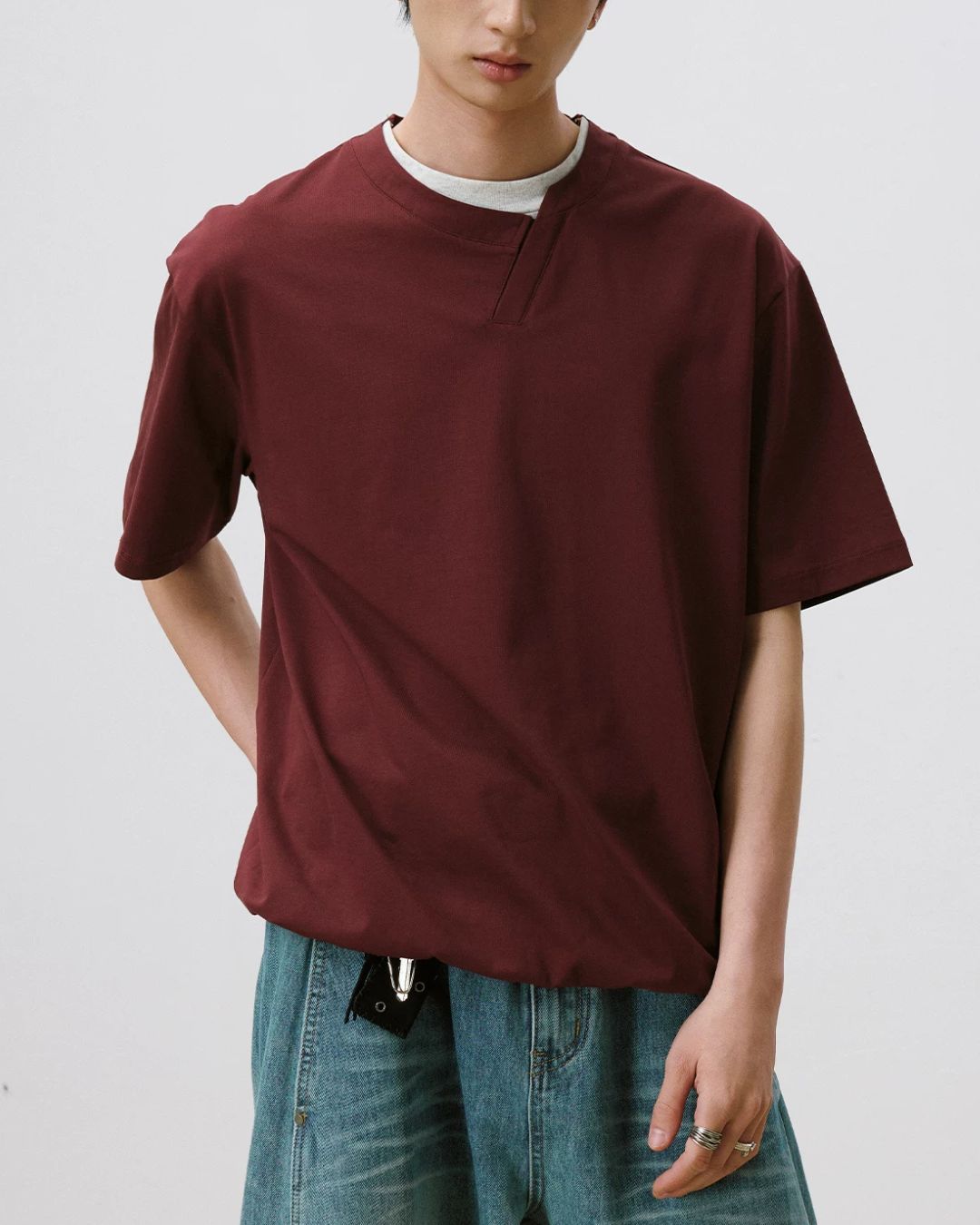 Asymmetrical Fake Layered T-shirt　ST217