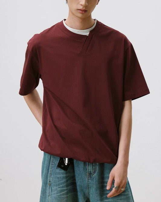 Asymmetrical Fake Layered T-shirt　ST217