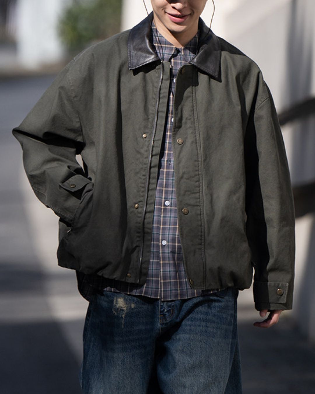 【予約販売】Leather Collar Vintage Jacket　JK247