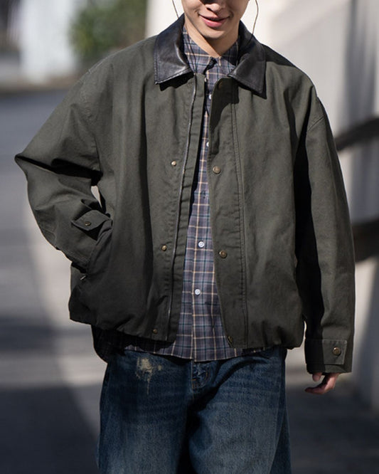 【予約販売】Leather Collar Vintage Jacket　JK247