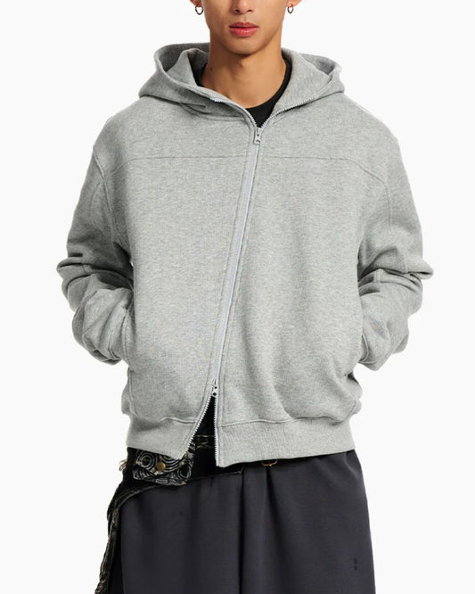 Diagonal Zip Hoodie　HD088