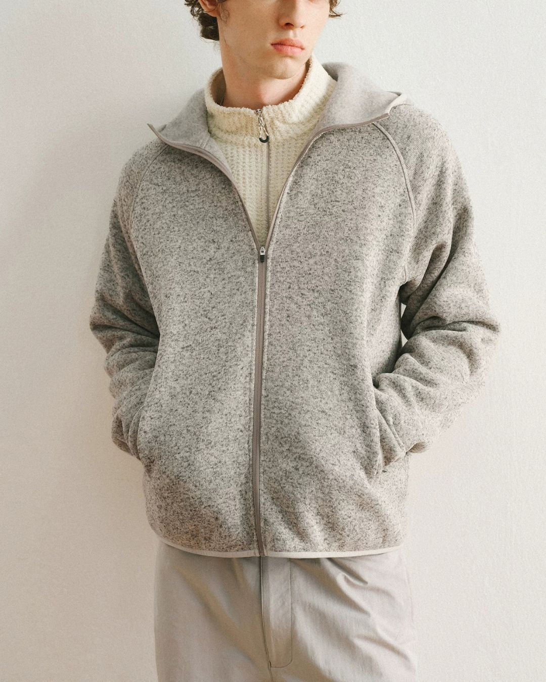 Heathered Fleece Zip Hoodie　HD086