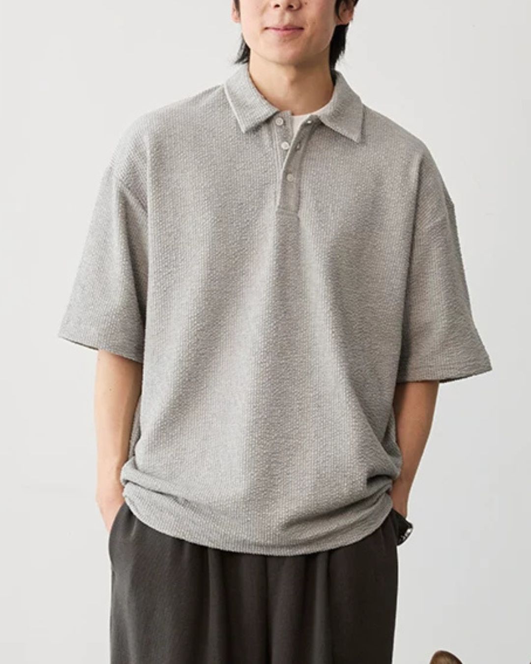 Comfortable Waffle Polo Shirt　SS087