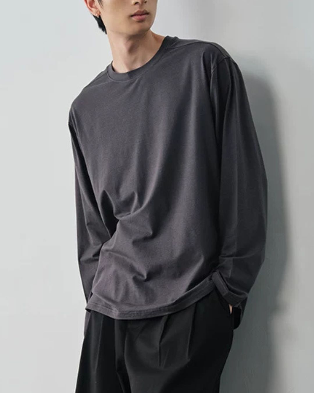 Wool Blend Long Sleeve T-Shirt　LT092