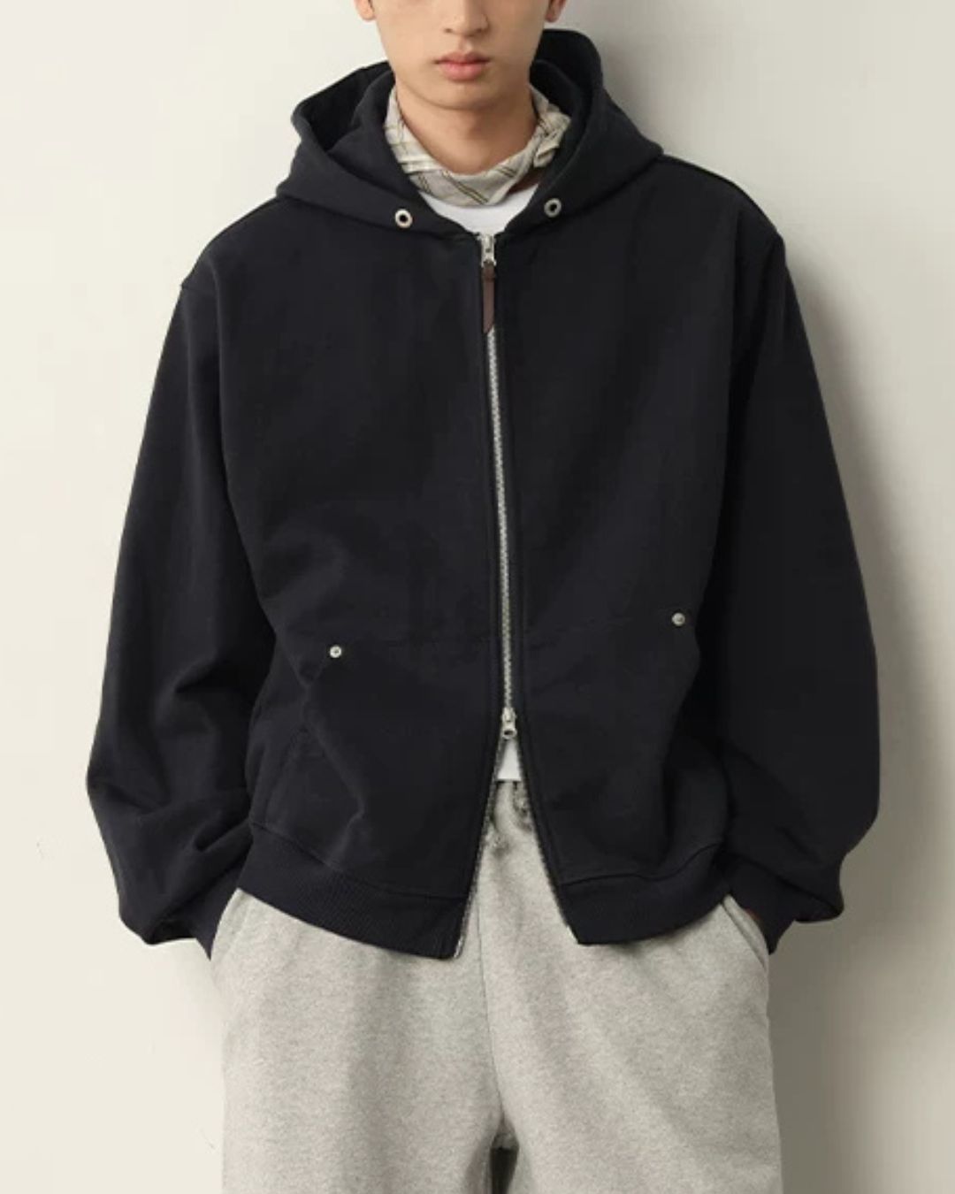 Double Zip Heavy Hoodie　HD087