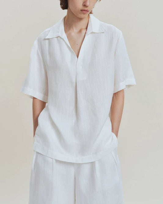 Linen Relaxed Skipper Shirt　SS095