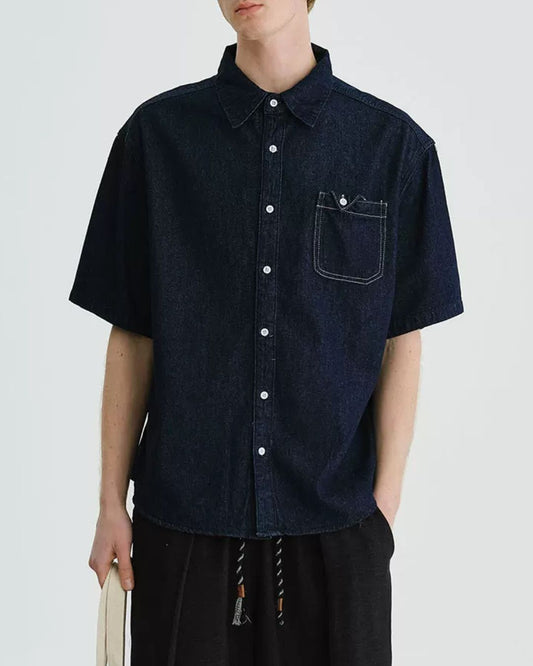 Stitch Pocket Denim Work Shirt　SS080