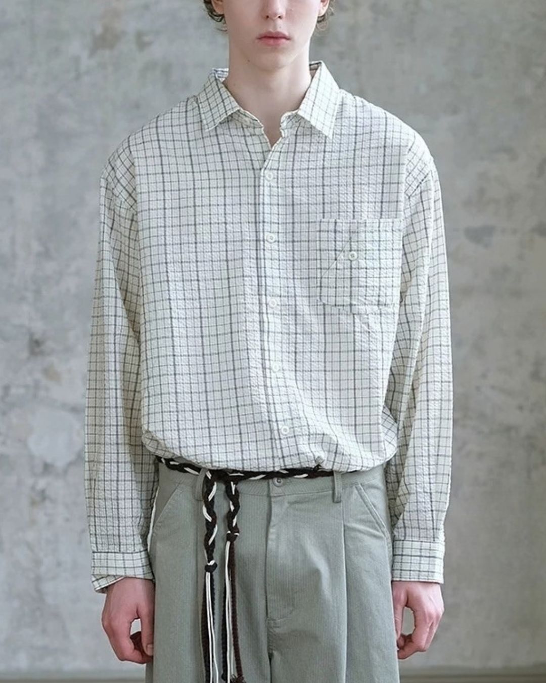 Textured Check Shirt　LS113