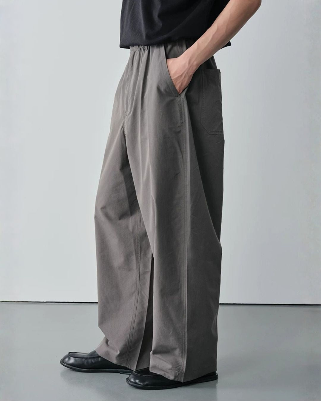 Linen-blend Curved Pants　WP107