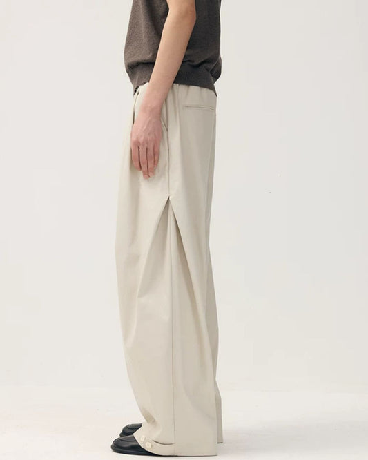 Hem Button Side Pleated Pants　WP104