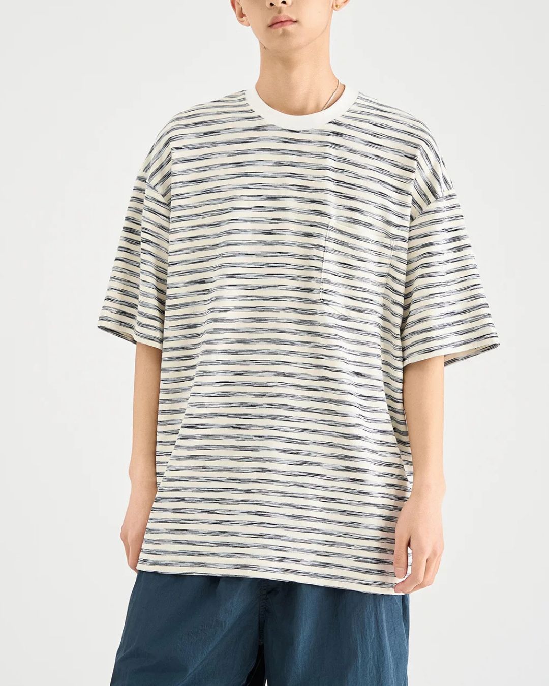 Faded Border Print T-shirt　ST186