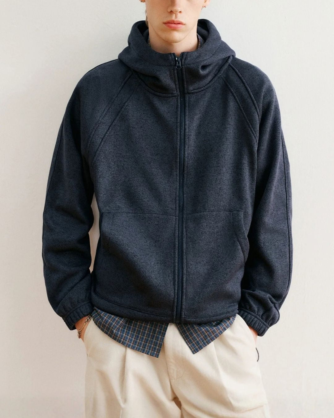 Heathered Zip Hoodie　HD085
