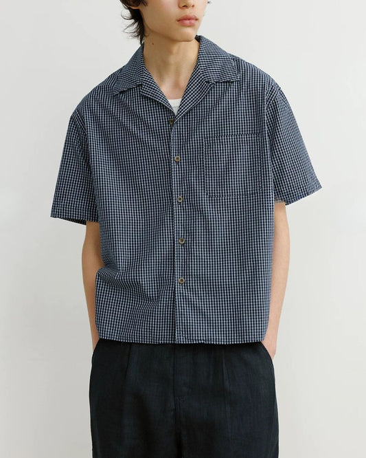 Gingham Check Open-Collar Shirt　SS090
