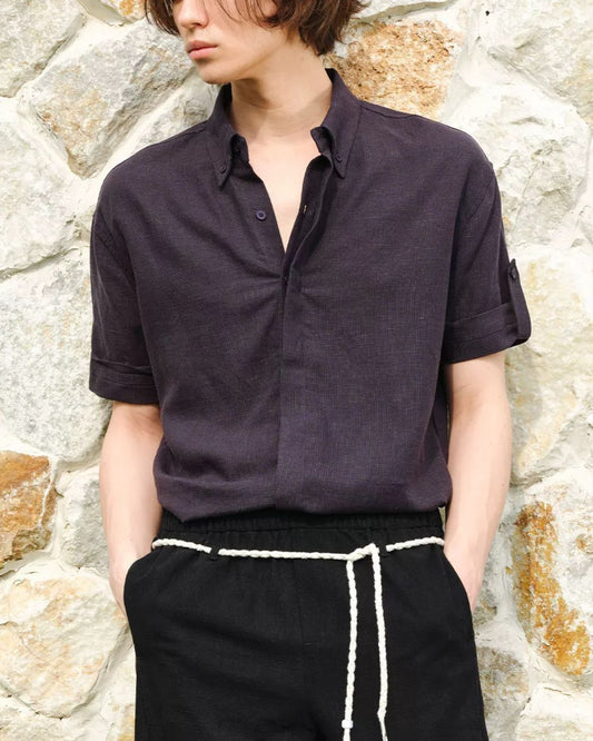 Roll-Tab Linen Shirt 　SS093