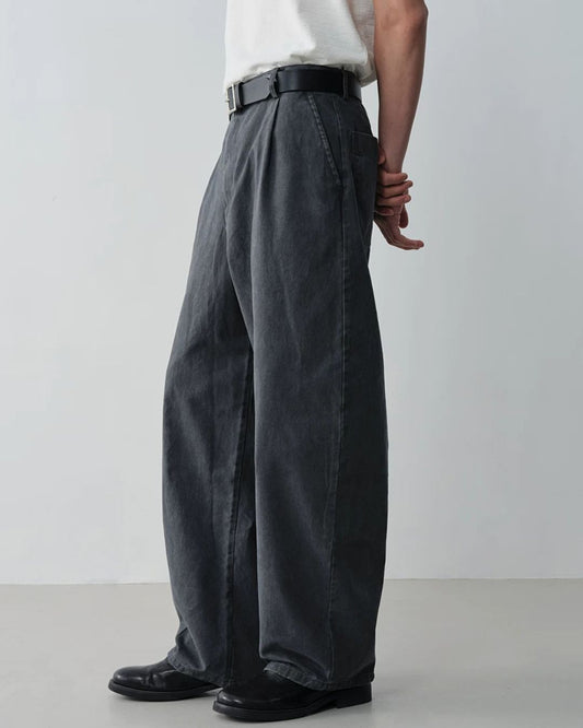 Pleated Cotton Wide Pants　WP102