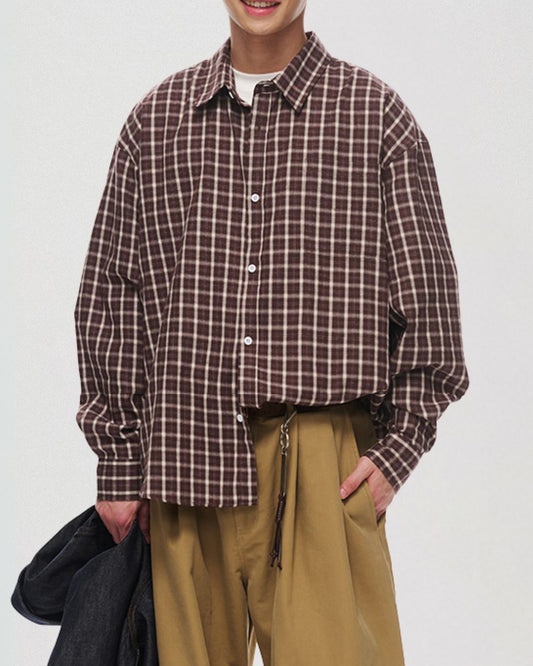 Retro Cotton Check Shirt　LS099