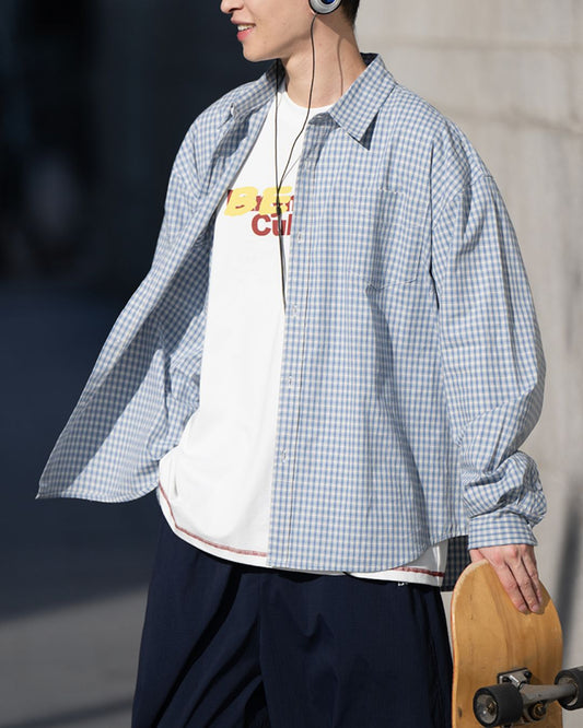 Drop Shoulder Check Shirt　LS102