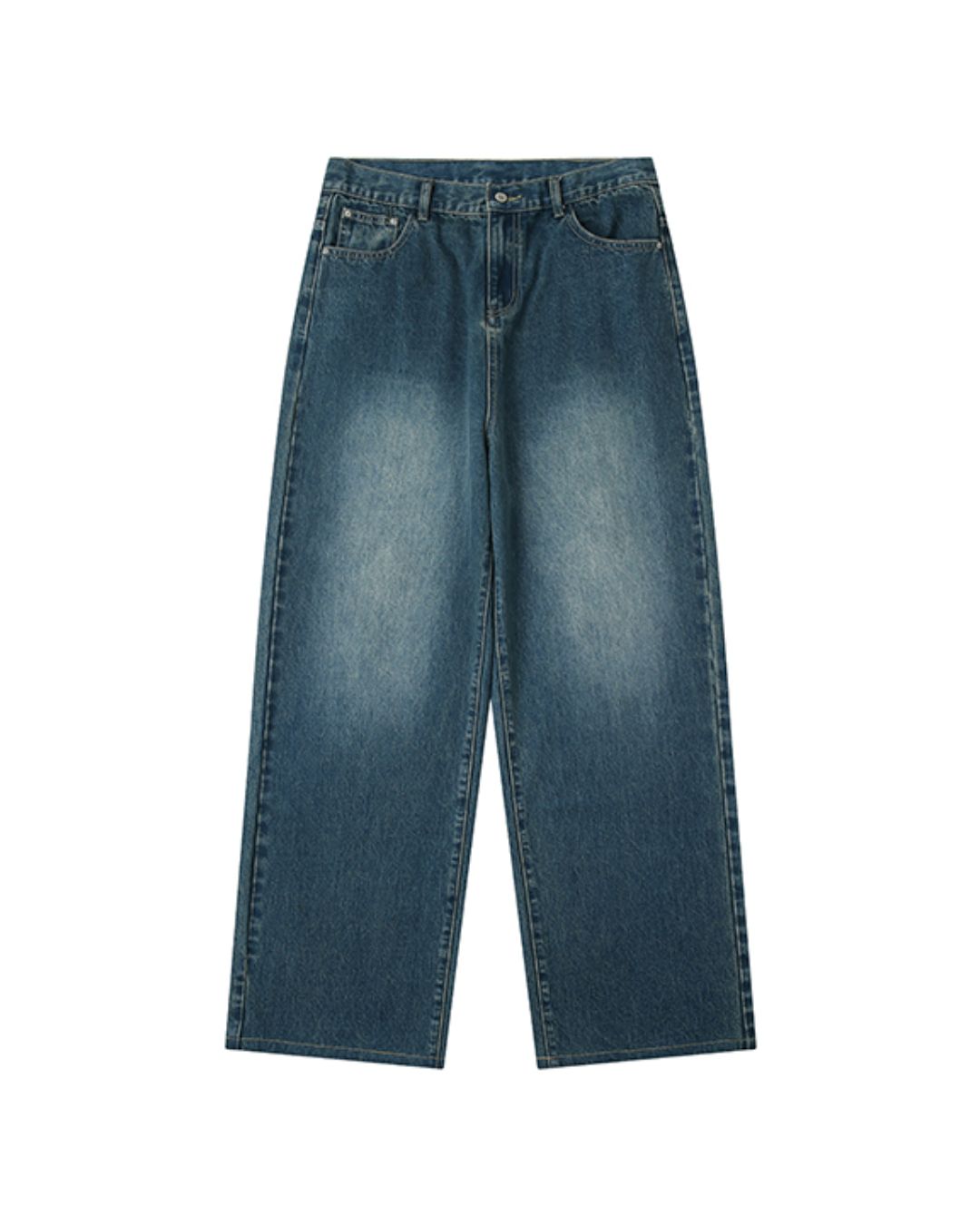Washed Blue Straight Jeans　DP051