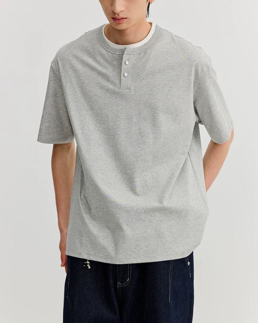 Relaxed Dry Henley Neck T-Shirt　ST222