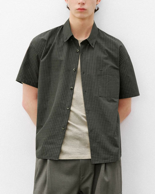 Sand-washed Plaid Shirt　SS094