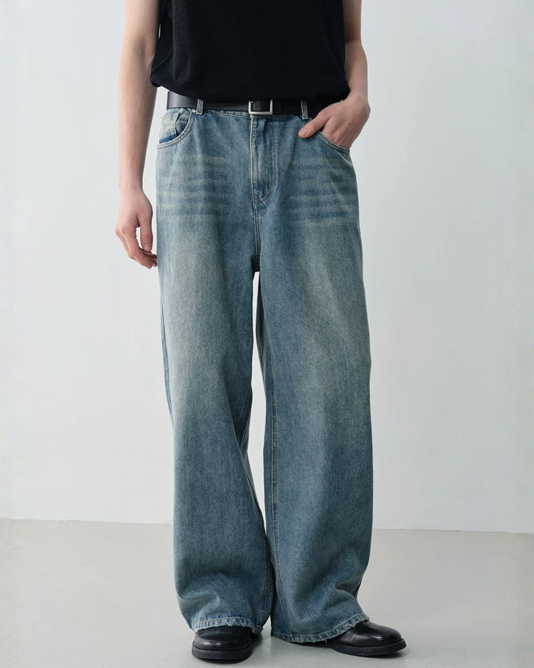 Vintage Washed Wide Jeans　DP061