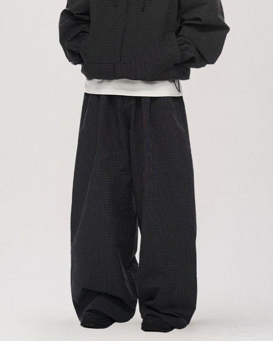 Tuck Wide Check Pants　WP083