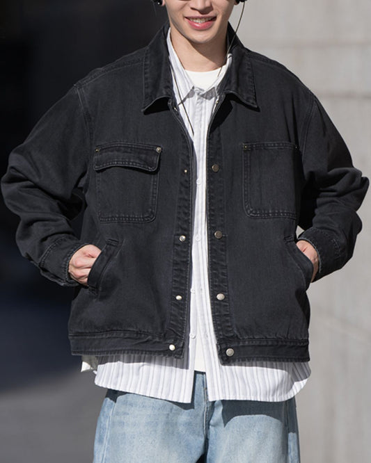 Washed Black Work Jacket　JK235