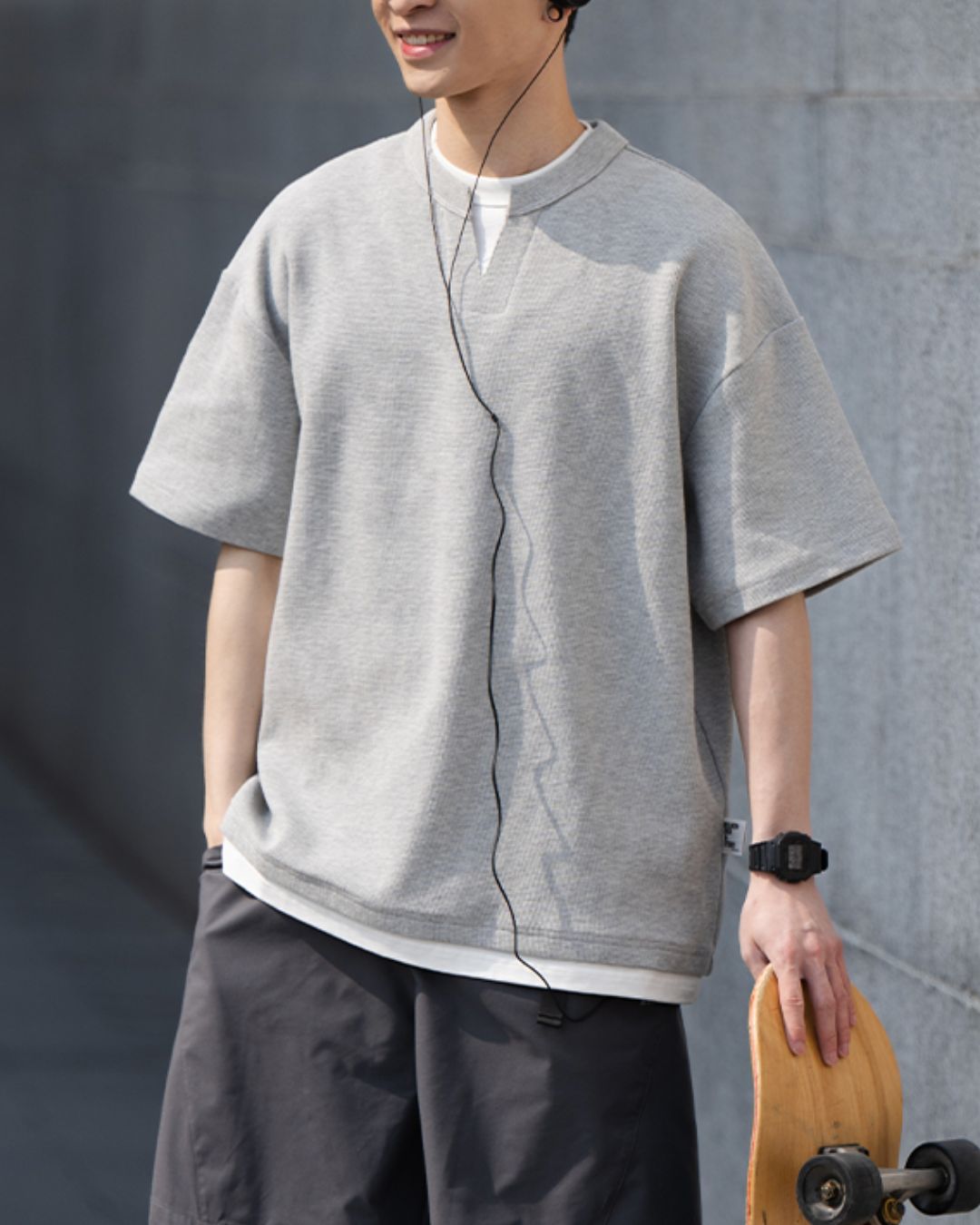 Waffle Layered S/S T-shirt　ST156