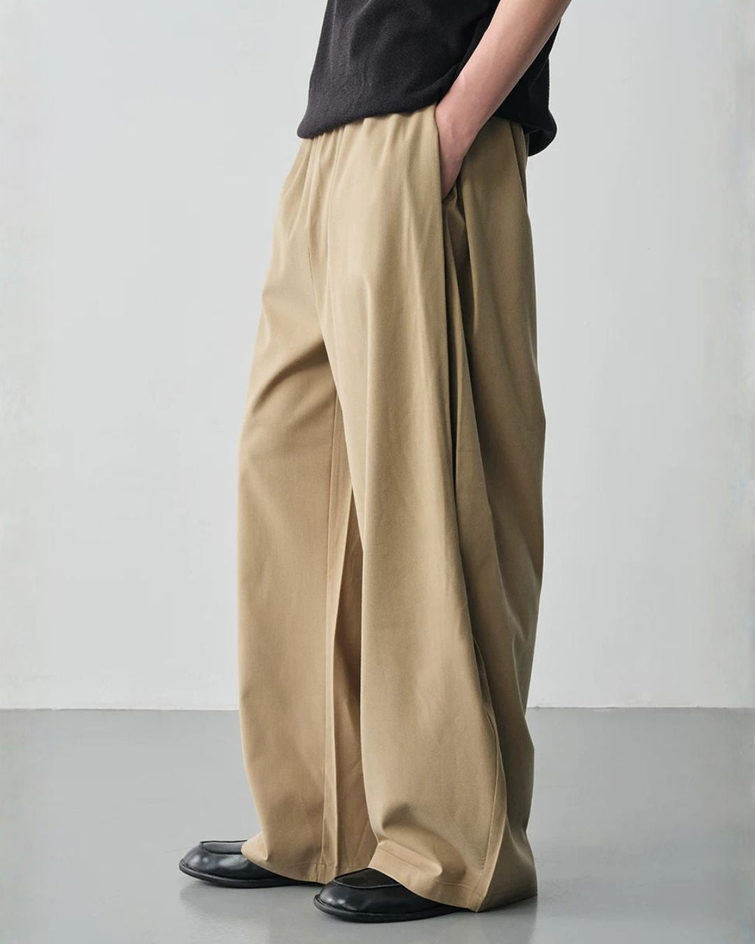 Linen Blended Drape Pants　WP105