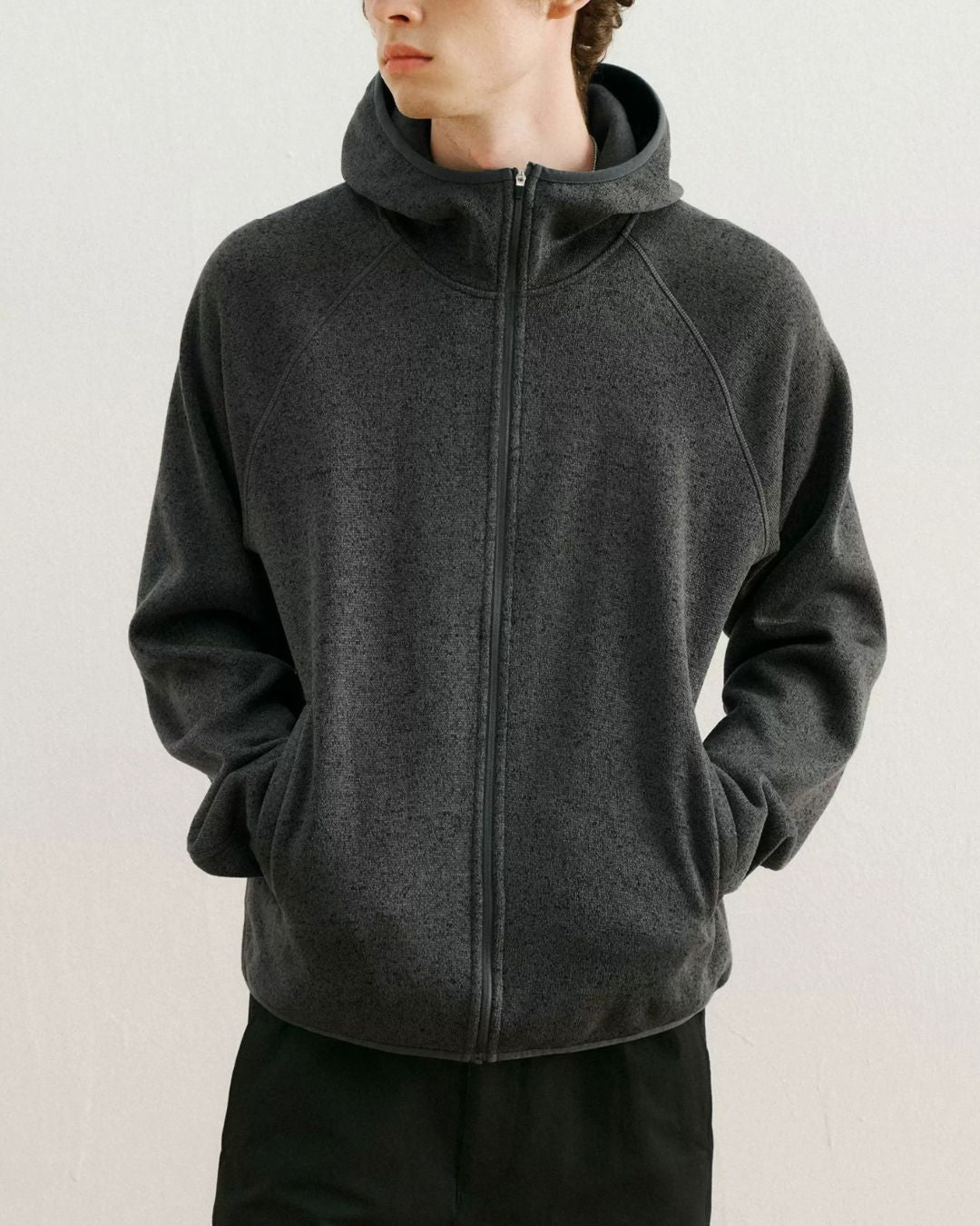 Heathered Fleece Zip Hoodie　HD086