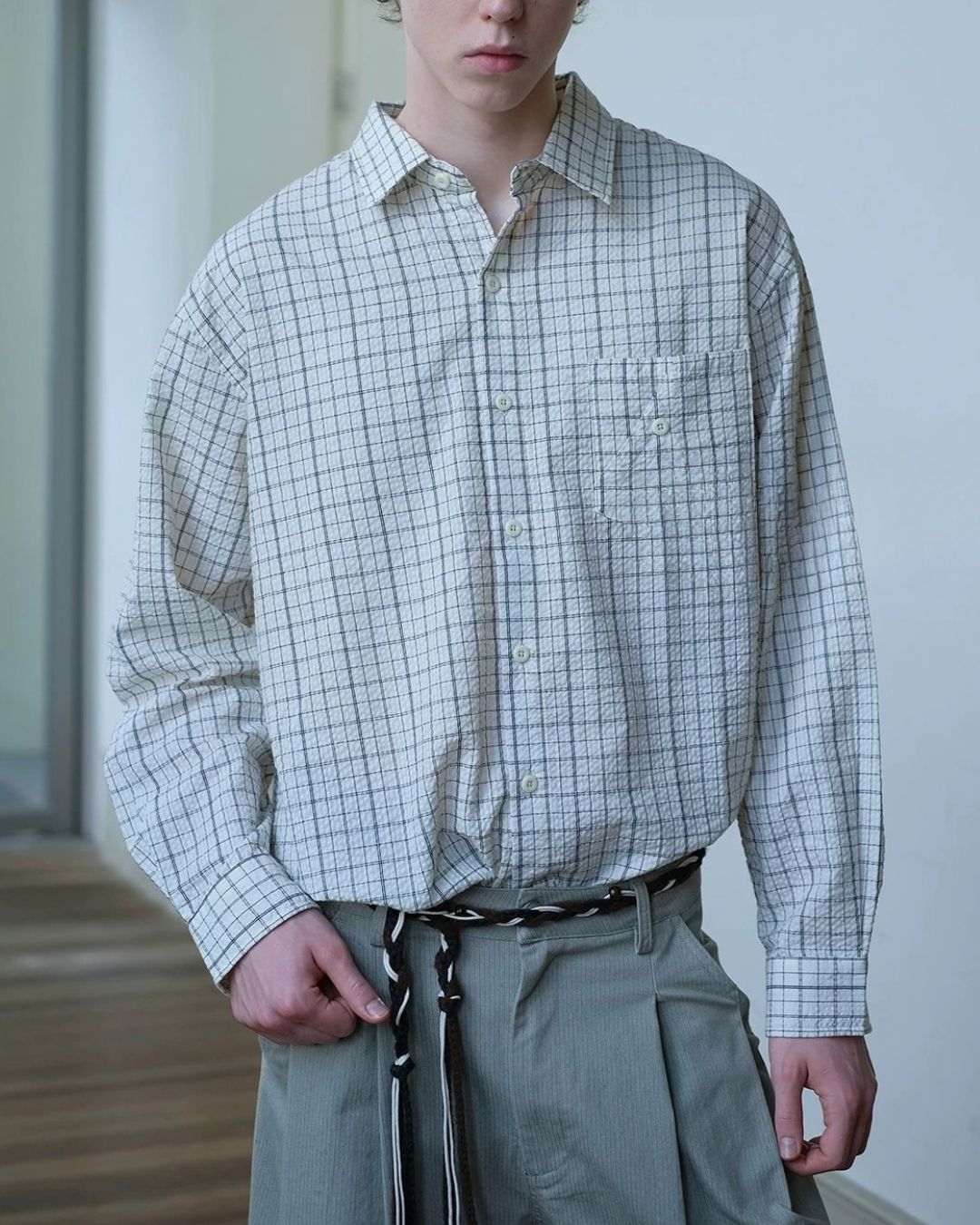 Textured Check Shirt　LS113