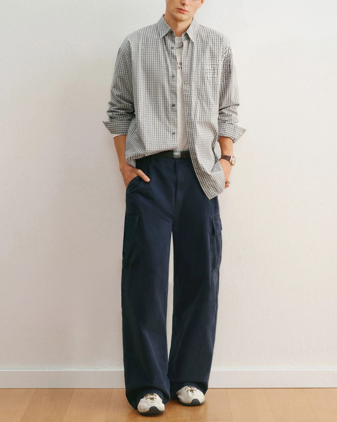 Washed Cargo Wide Pants　CP063