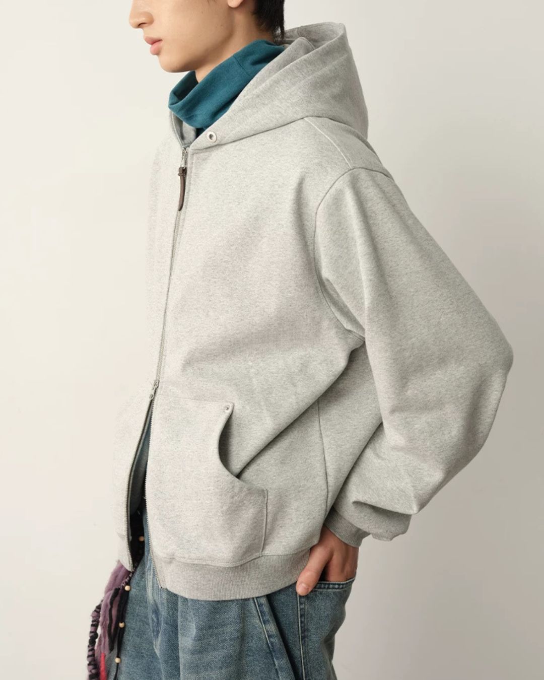 Double Zip Heavy Hoodie　HD087