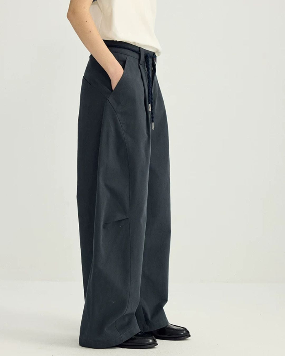 Washed Cotton Side-tuck Pants　WP100