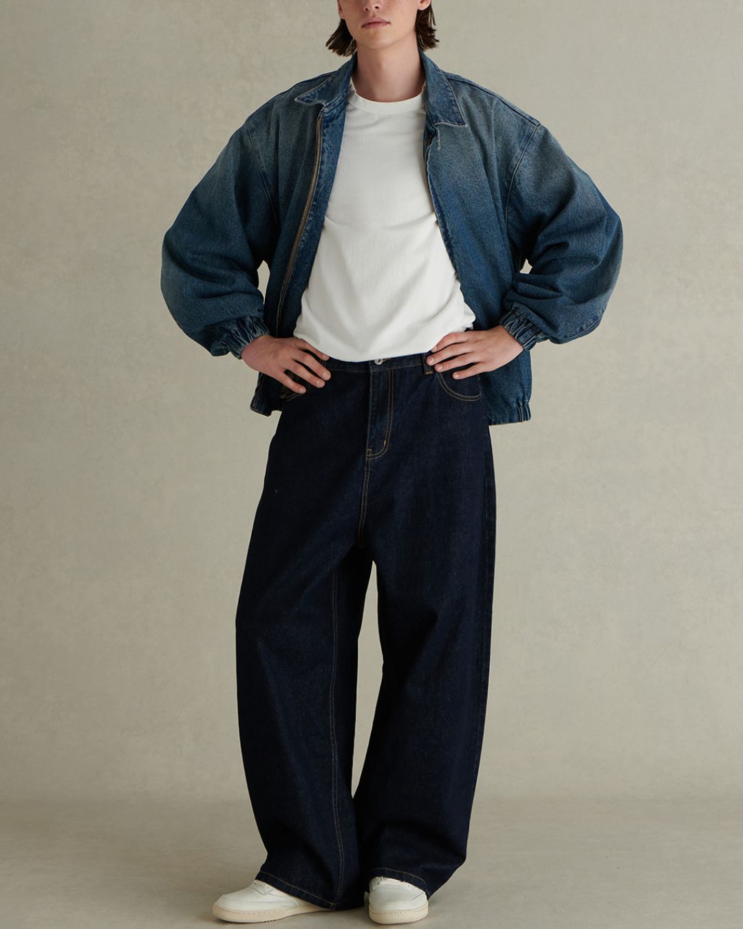 Non-wash Wide Denim Pants　DP045