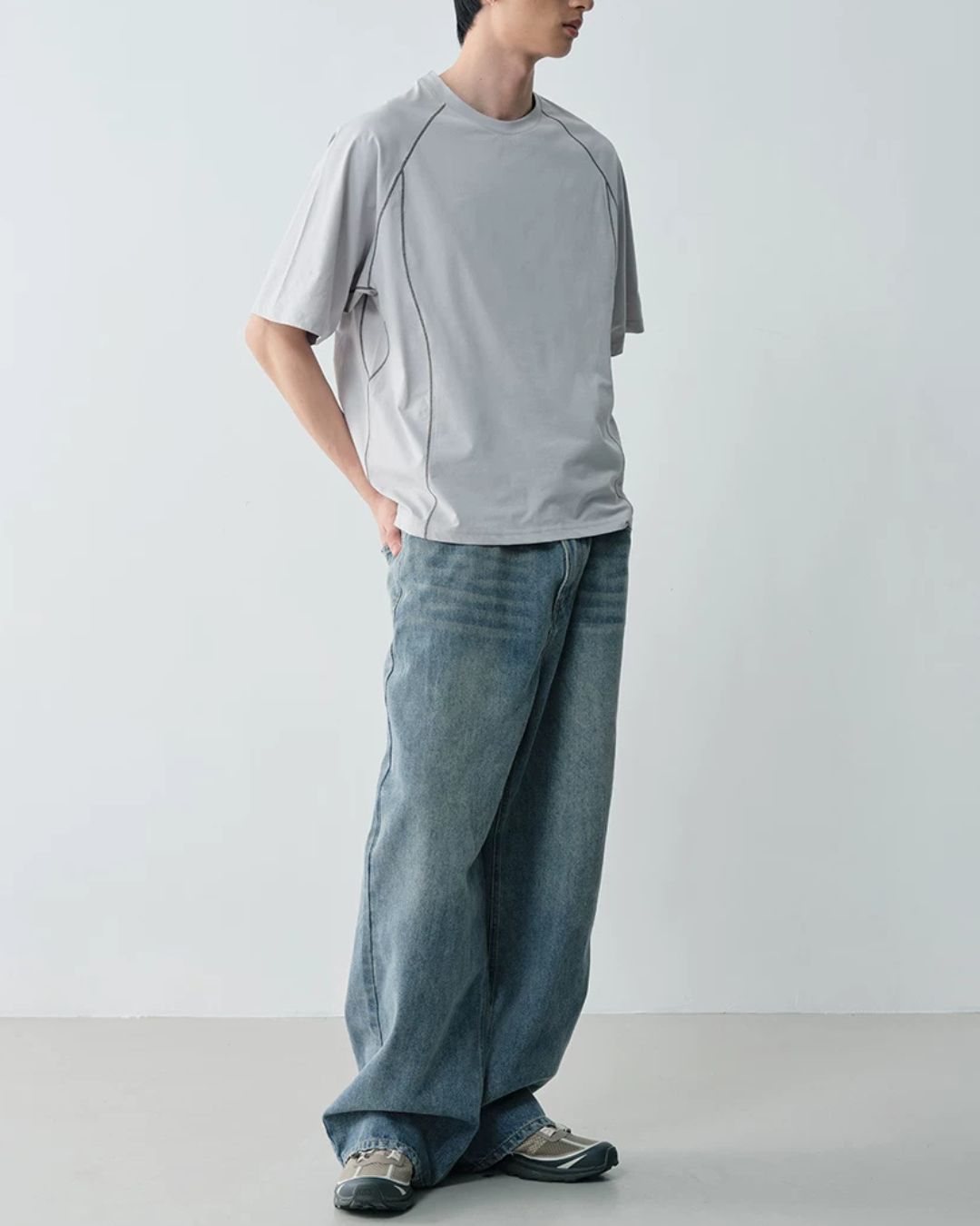 Curved Line Sporty T-Shirt　ST190