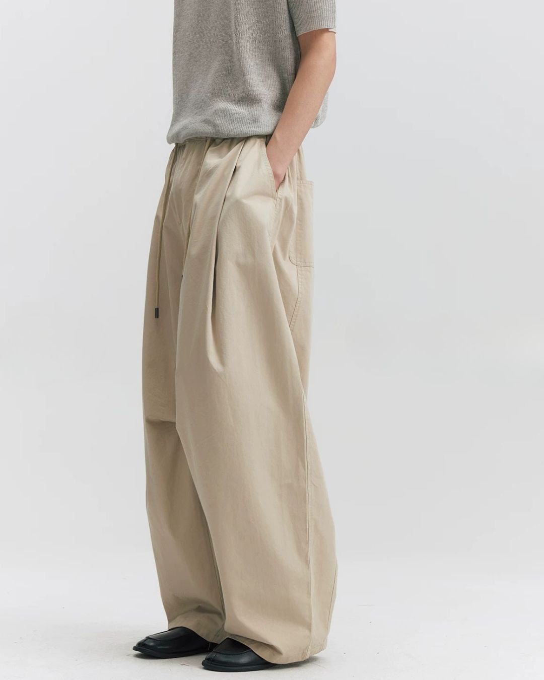 Cotton Gathered Wide Pants　WP106