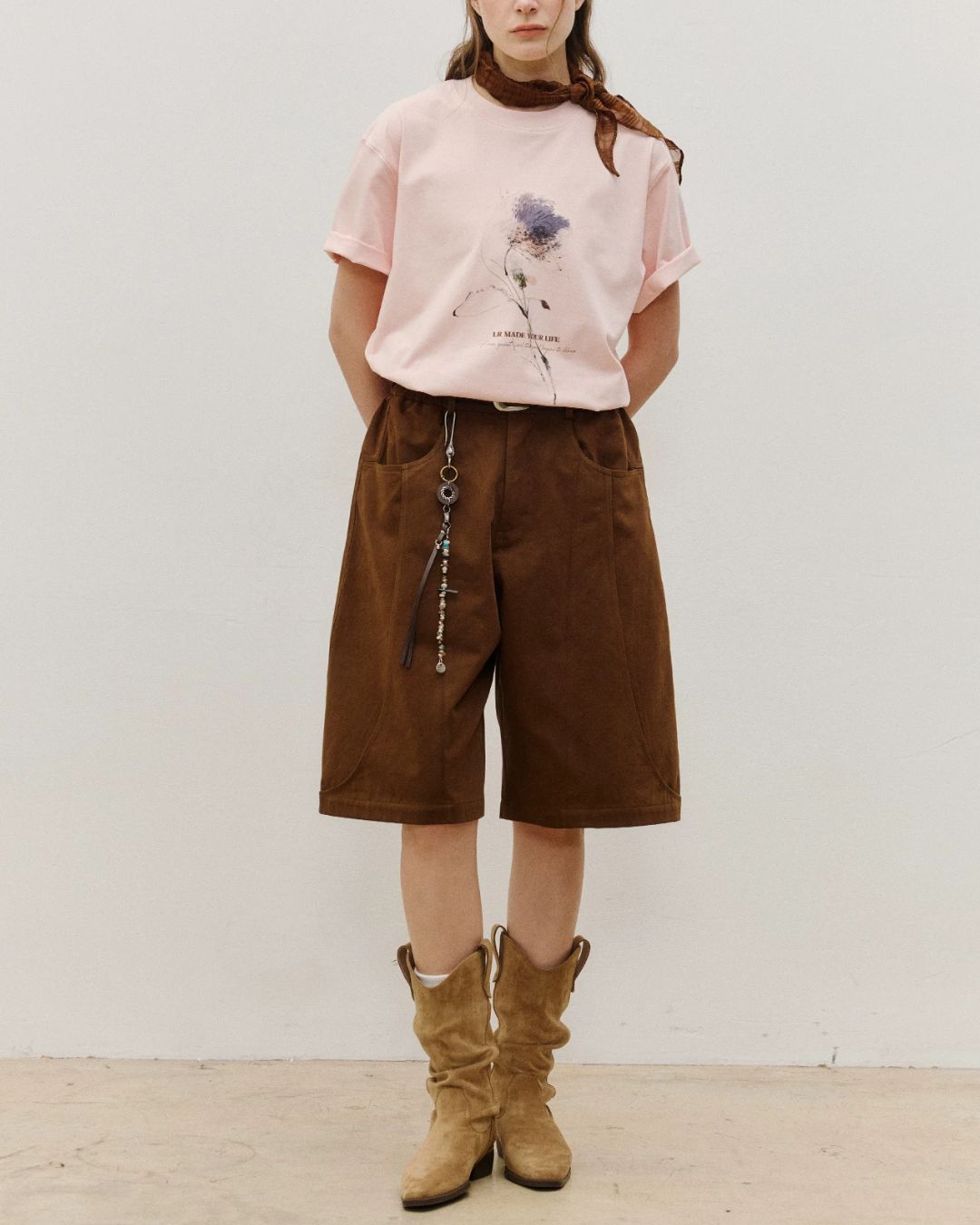 Sorona Flower Print T-Shirt　ST199