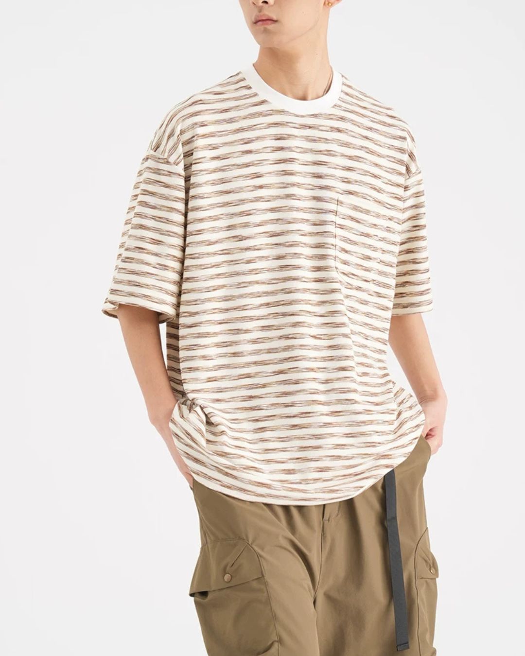 Faded Border Print T-shirt　ST186