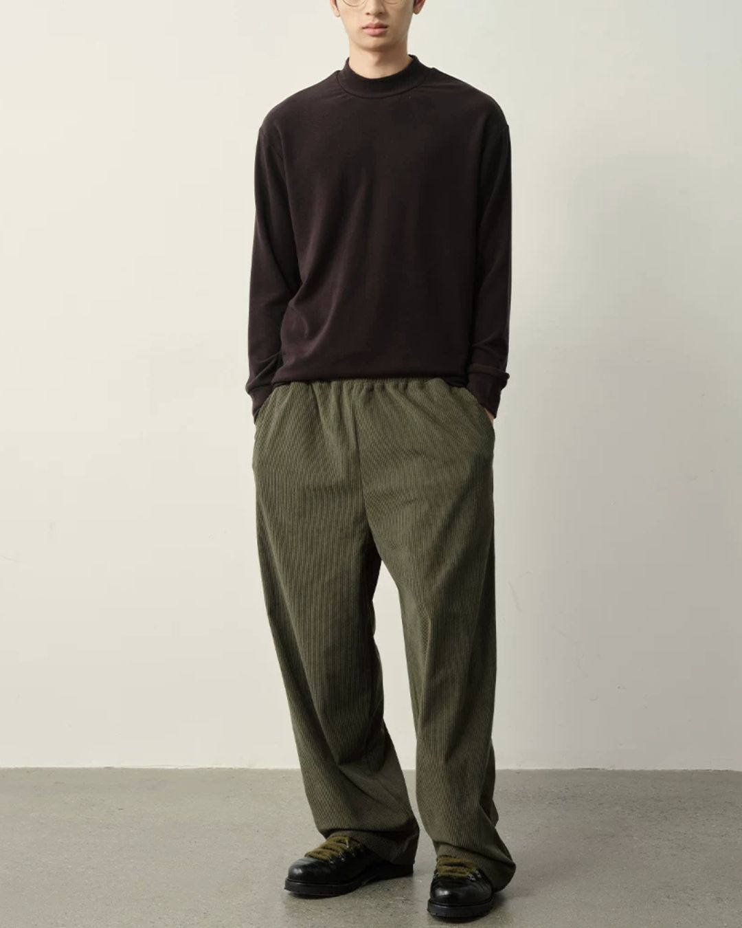Mock Neck Long Sleeve T-Shirt　LT096