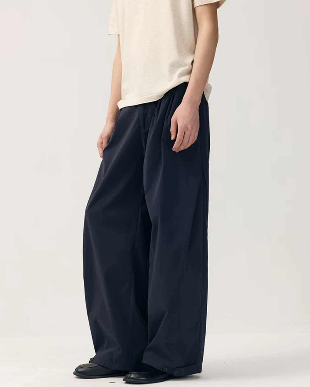 Hem Button Side Pleated Pants　WP104